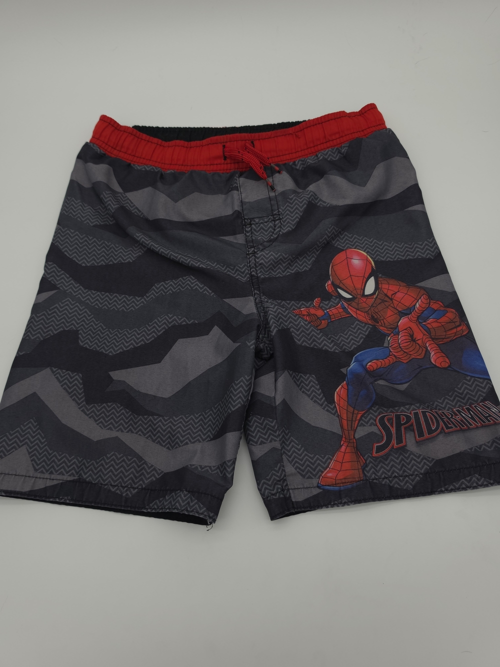 Marvel Boys Swim Trunks in Black, Red, & Gray Small Beach Vacation Resortwear